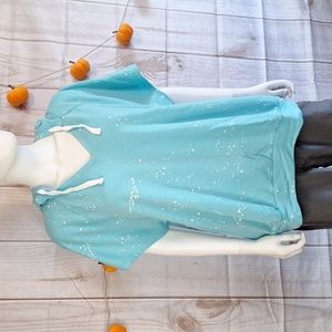 Blue Livi Active Lane Bryant Paint Splatter Hoodie Sweatshirt 2X 18 20